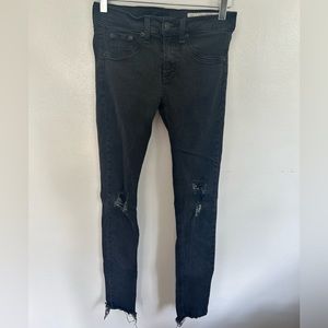 Rag & Bone Black Distressed Skinny Jeans Size 26
